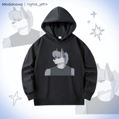 MODAKAWA X roynce_yetra Roy Frowns Grafik-Baumwollhoodie mit Seitentaschen - Black - 4XL - image 3