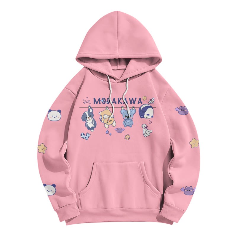 Drying Dolls – Lockerer Modakawa-Hoodie mit Buchstaben-Print - Pink - 5XL - image 3