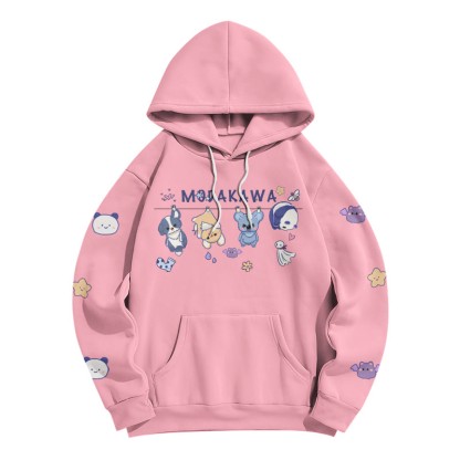Drying Dolls – Lockerer Modakawa-Hoodie mit Buchstaben-Print - Pink - 5XL - image 3