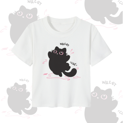 MODAKAWA Lustiges Oberteil mit schwarzer Katze und Grafik für Paare - Сгор Тор - White - 5XL - image 7