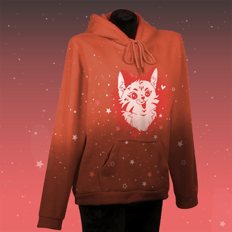 MODAKAWA Kapuzenpullover mit niedlichem Fuchs-Motiv und Hasenohren - Red - 4XL - image 2