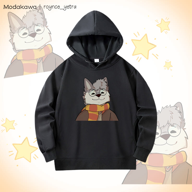 MODAKAWA X roynce_yetra Roy Smiles Grafik-Baumwollhoodie mit Seitentaschen - Black - 5XL - image 3