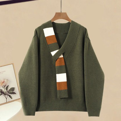 Zweiteiliges Set aus Strickpullover und Unterkleid in Farben - image 9