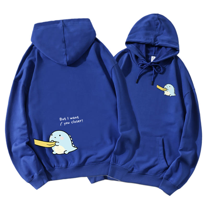 Passender Hoodie für Paare mit Dinosaurier-Grafik - Blue B - 5XL - image 13