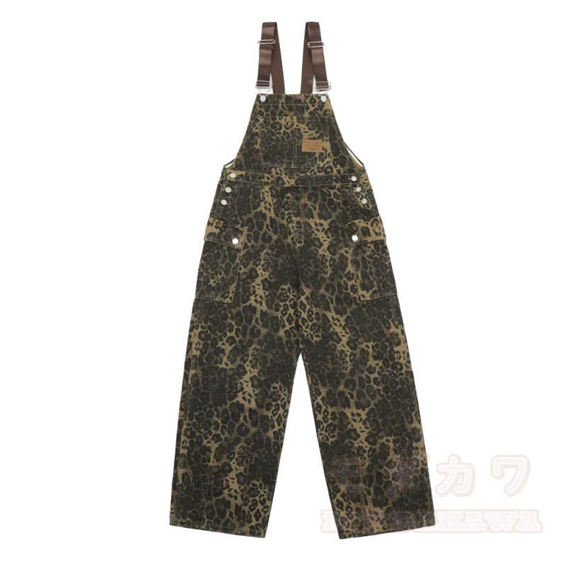 Cooles Set aus Kapuzenpullover mit Katzenmuster und Leoparden-Latzhose - Overall - 3XL - image 10