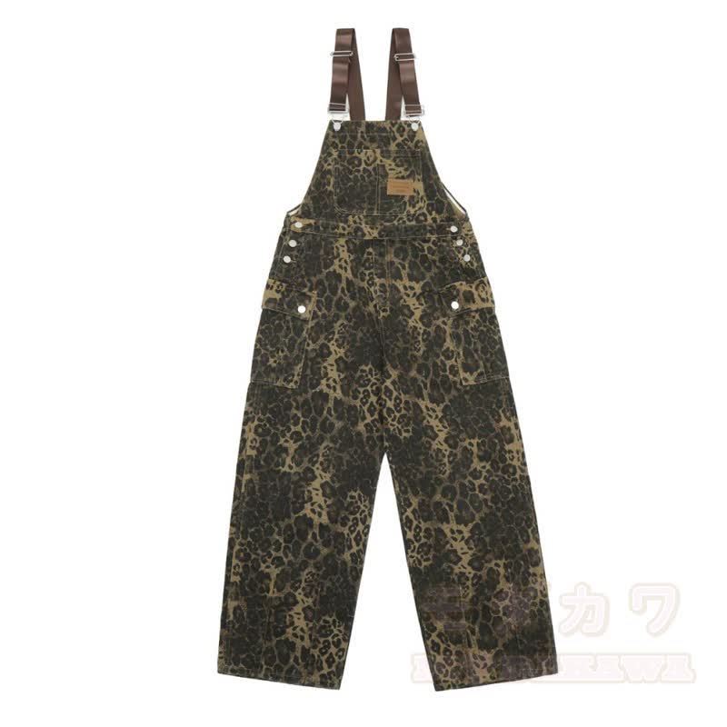 Cooles Set aus Kapuzenpullover mit Katzenmuster und Leoparden-Latzhose - Overall - 3XL - image 10