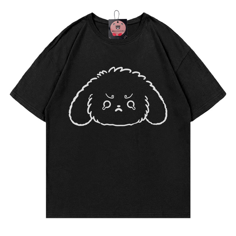 T-Shirt mit weinendem Hasenmotiv - Black - 5XL - image 4