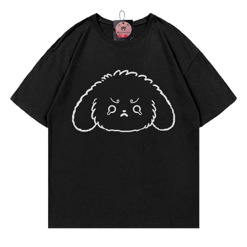 T-Shirt mit weinendem Hasenmotiv - Black - 5XL - image 4