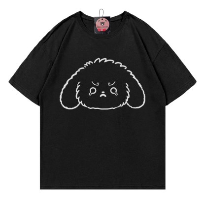 T-Shirt mit weinendem Hasenmotiv - Black - 5XL - image 4