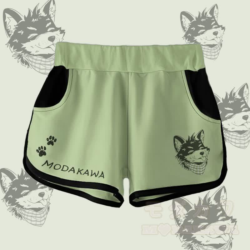 MODAKAWA Gradient Tongue-Out Koda Graphic Shorts - Grün - 5XL - image 4