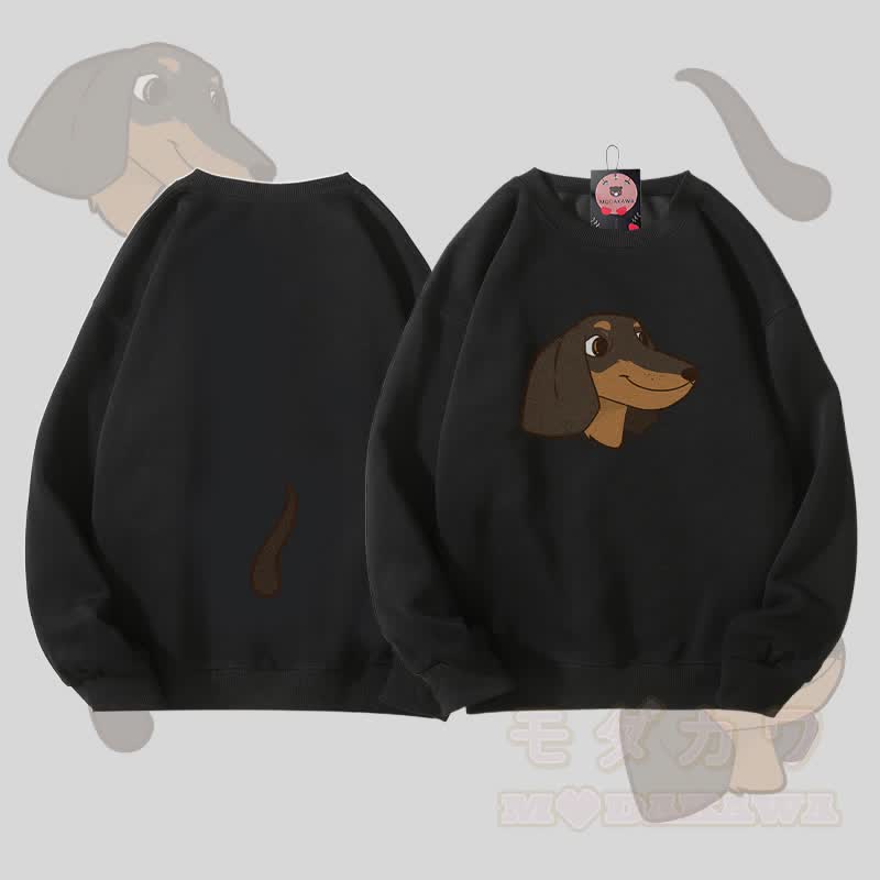 MODAKAWA Unisex-Sweatshirt mit Welpenmotiv (Gesicht und Schwanz) - Schwarz - 5XL - image 4