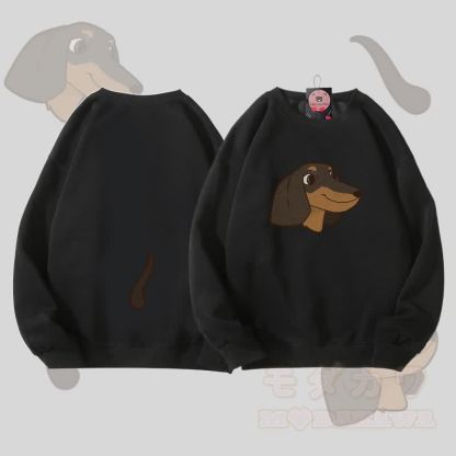 MODAKAWA Unisex-Sweatshirt mit Welpenmotiv (Gesicht und Schwanz) - Schwarz - 5XL - image 4