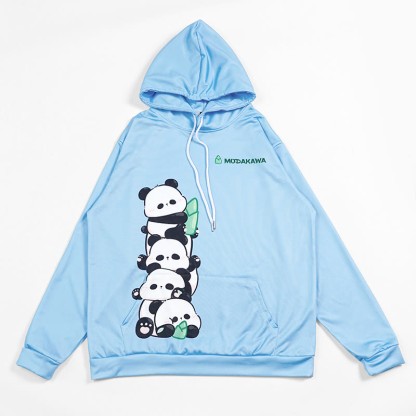 Modakawa Hoodie mit Panda-Buchstabenprint - image 2