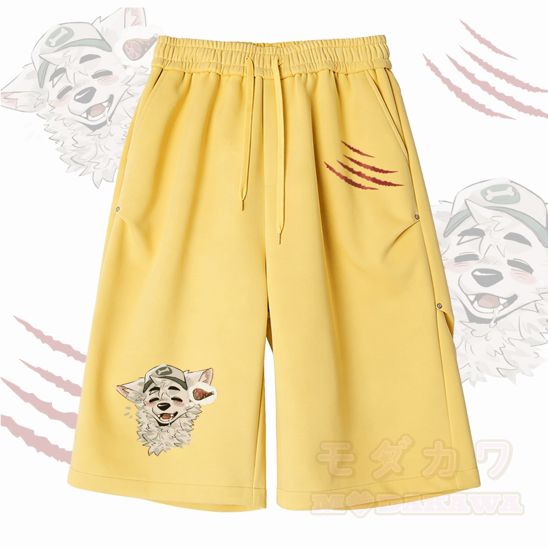 MODAKAWA X atka Fox Wants Meat Grafik Weite, verkürzte Hose - Gelb - 2XL - image 3