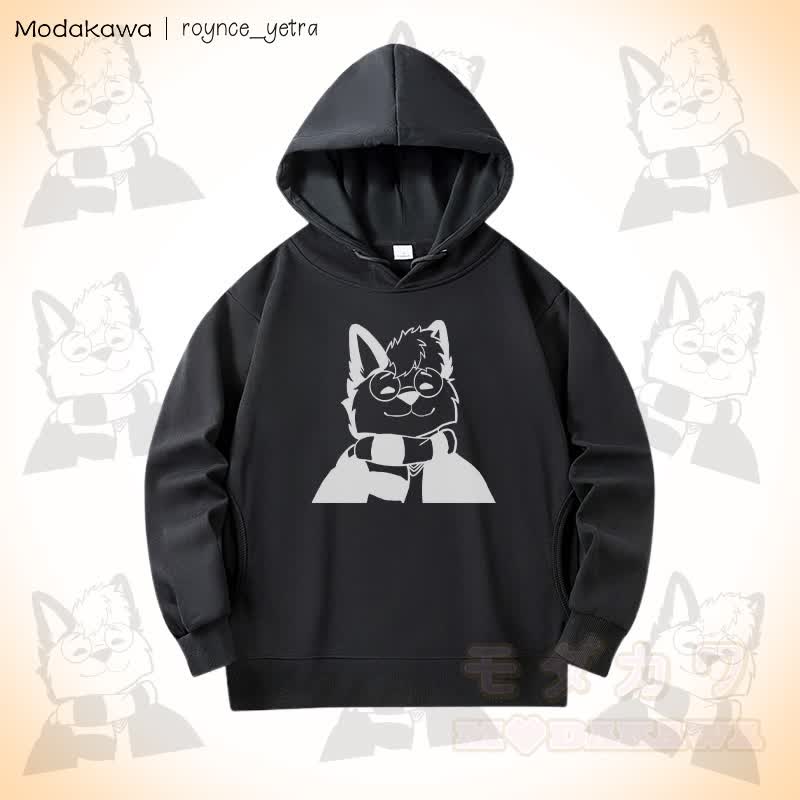 MODAKAWA X roynce_yetra Roy Smiles Grafik-Baumwollhoodie mit Seitentaschen - Schwarz - 5XL - image 3