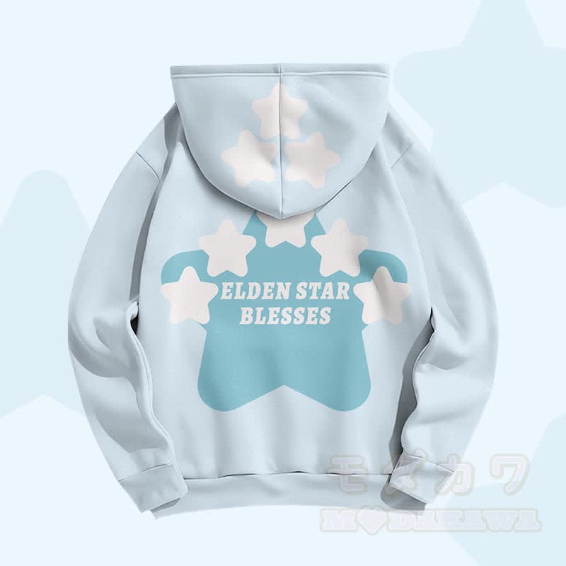 ELDEN STAR BLESSES Sternengrafik Modakawa Pullover Hoodie - image 3