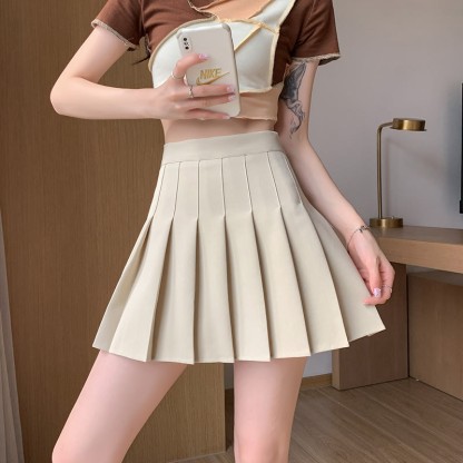 Preppy-Rock mit hohem Bund und A-Linien-Falten - Aprikose - 2XL - image 7