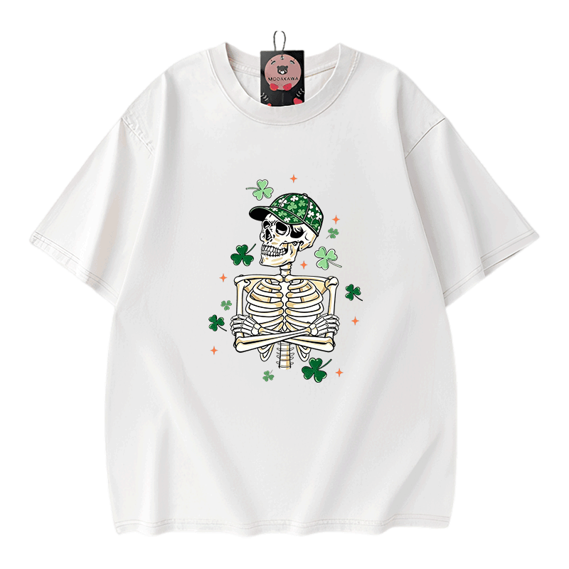 Modakawa Vintage T-Shirt aus 100 % Baumwolle mit St. Patrick's Day-Motiv (gewaschen). - White - 5XL - image 3
