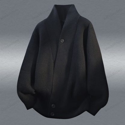 Zweiteiliges Set aus Strickjacke, Cordhose und Cardigan - Schwarzer Pullover - 4XL - image 9