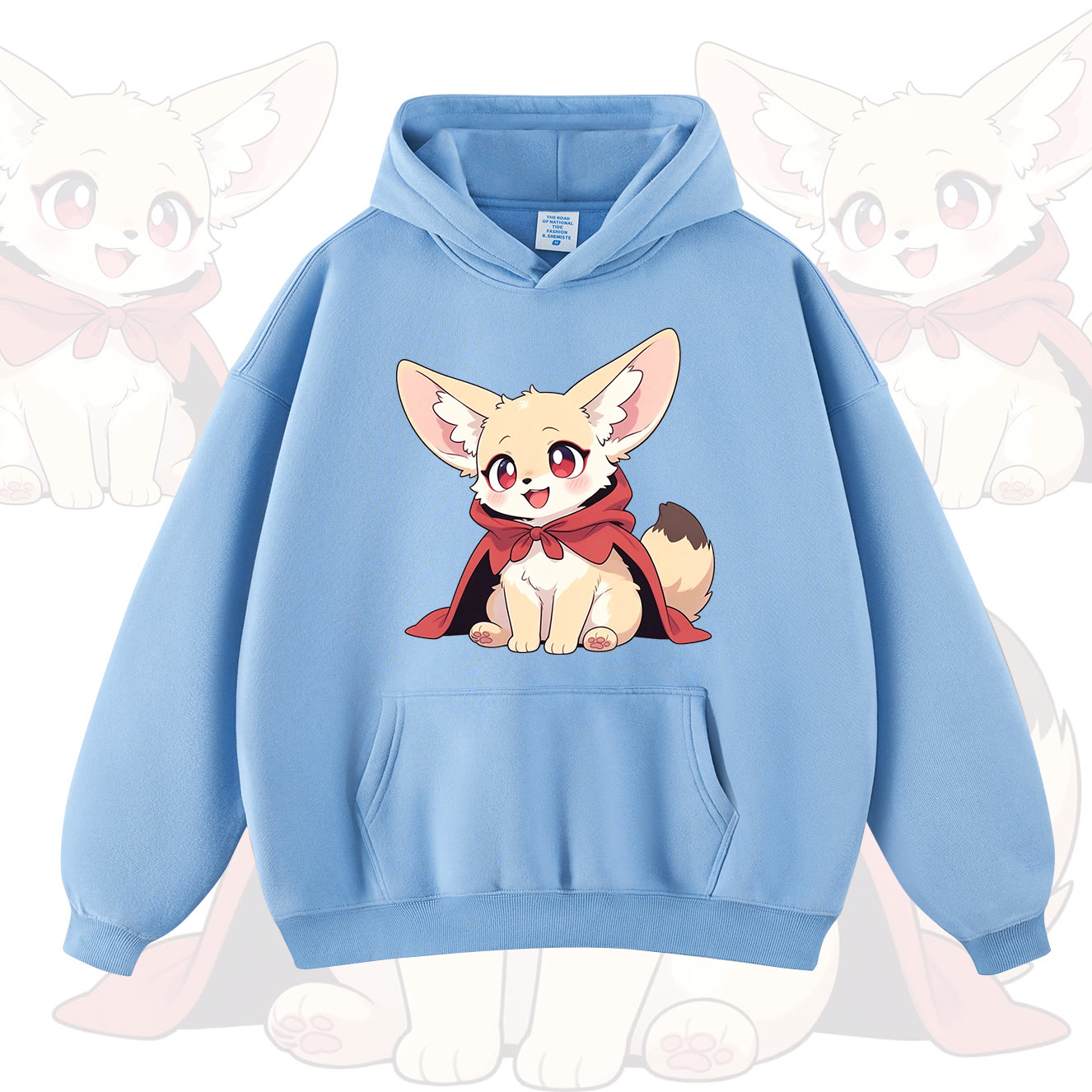 MODAKAWA Hoodie mit niedlichem Fuchs-Print - Blau - 2XL - image 7