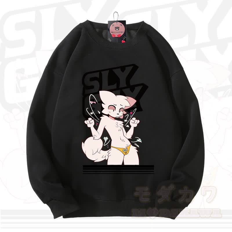MODAKAWA X zarckets SLY GUY Fuchs Grafik Unisex Sweatshirt - Schwarz - 3XL - image 6