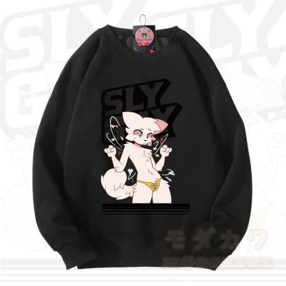 MODAKAWA X zarckets SLY GUY Fuchs Grafik Unisex Sweatshirt - Schwarz - 3XL - image 6