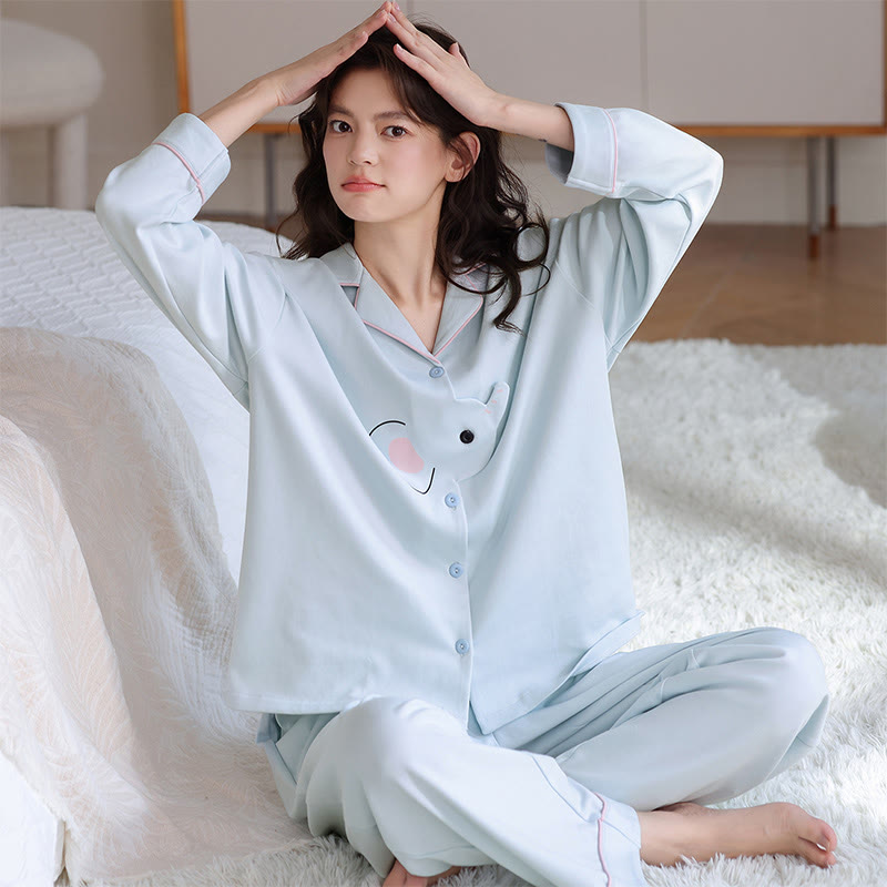 Pyjama-Set mit Elefanten-Print - image 3