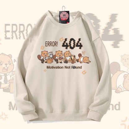 ERROR 404 MOTIVATION NICHT GEFUNDEN Modakawa Sweatshirt mit Eichhörnchen-Grafik - Light Beige - 5XL - image 3