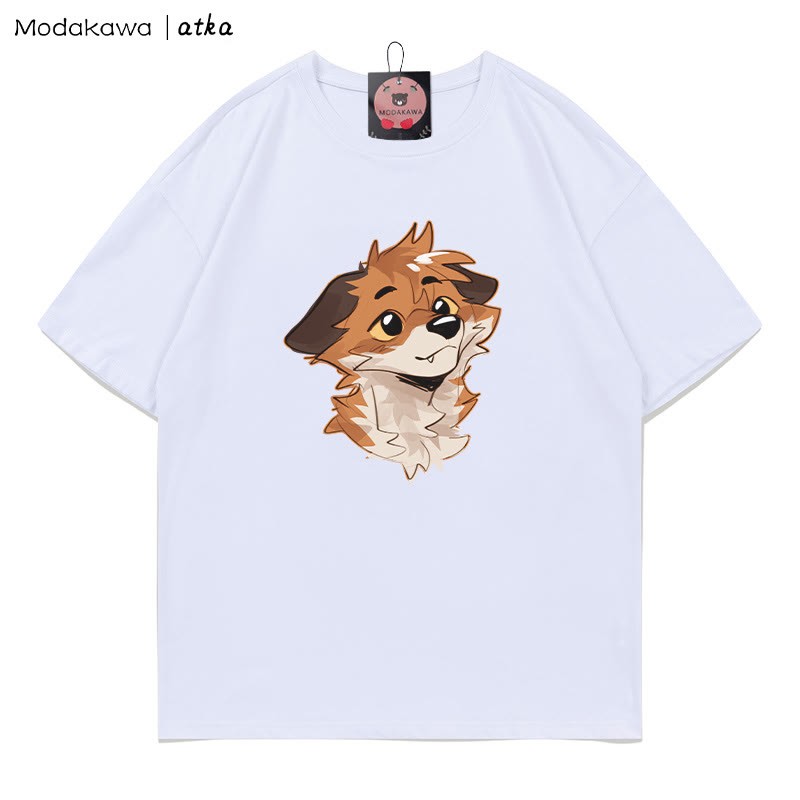MODAKAWA X atka Anticipating Fox Grafik-T-Shirt - White - 5XL - image 3