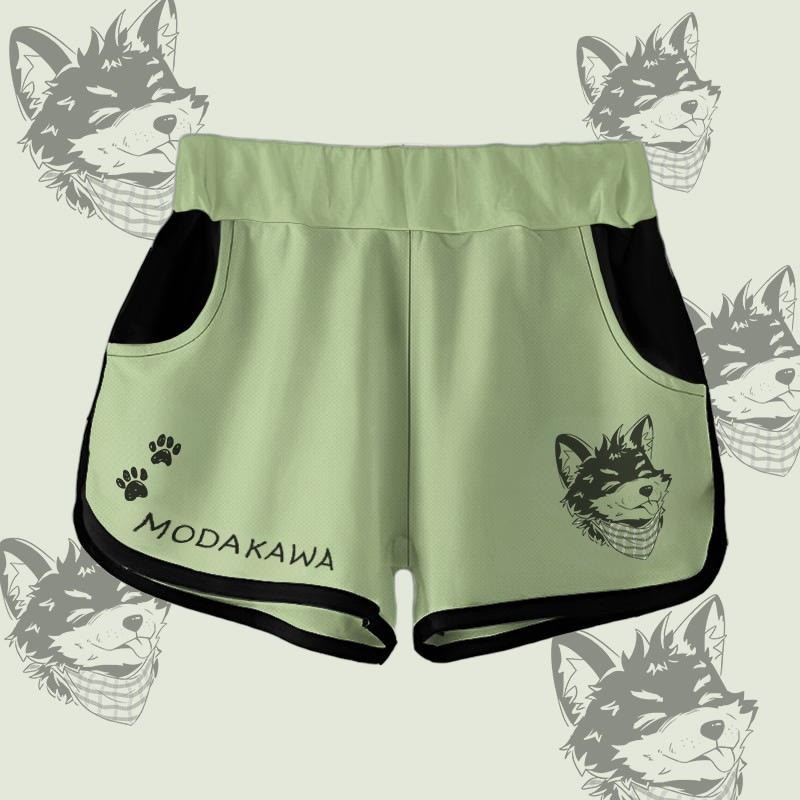 MODAKAWA Gradient Tongue-Out Koda Graphic Shorts - Green - 5XL - image 4