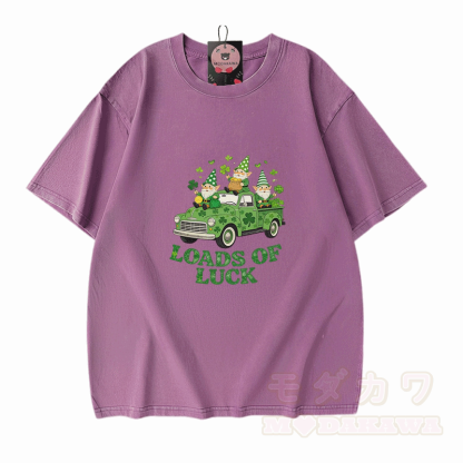 Viel Glück! Auto-T-Shirt mit St. Pakrit-Motiv, Vintage-Waschung, 100 % Baumwolle - Lila - 5XL - image 6