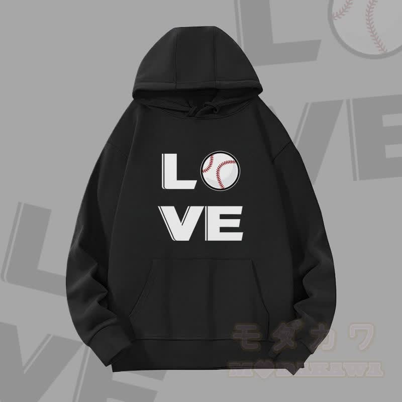MODAKAWA LOVE Baseball Graphic Heavyweight Hoodie - Schwarz - 2XL - image 4