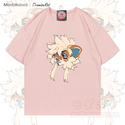 MODAKAWA X TiramisuRat Flauschiges Rattenmotiv, 100 % Baumwolle T-Shirt - Rosa - 5XL - image 4