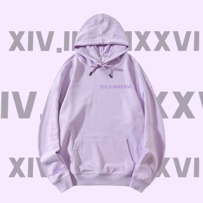MODAKAWA Streetwear Pullover Hoodie mit Buchstabenherz-Grafik - Purple - 5XL - image 4