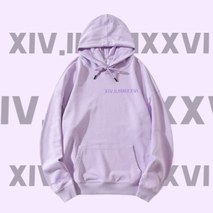 MODAKAWA Streetwear Pullover Hoodie mit Buchstabenherz-Grafik - Purple - 5XL - image 4