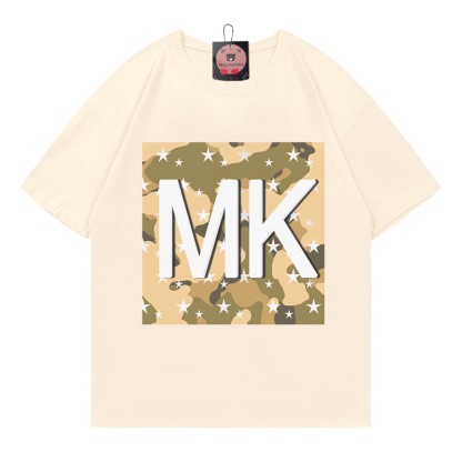 Modakawa T-Shirt mit Camouflage-Stern- und Buchstabenprint - Apricot - 5XL - image 4