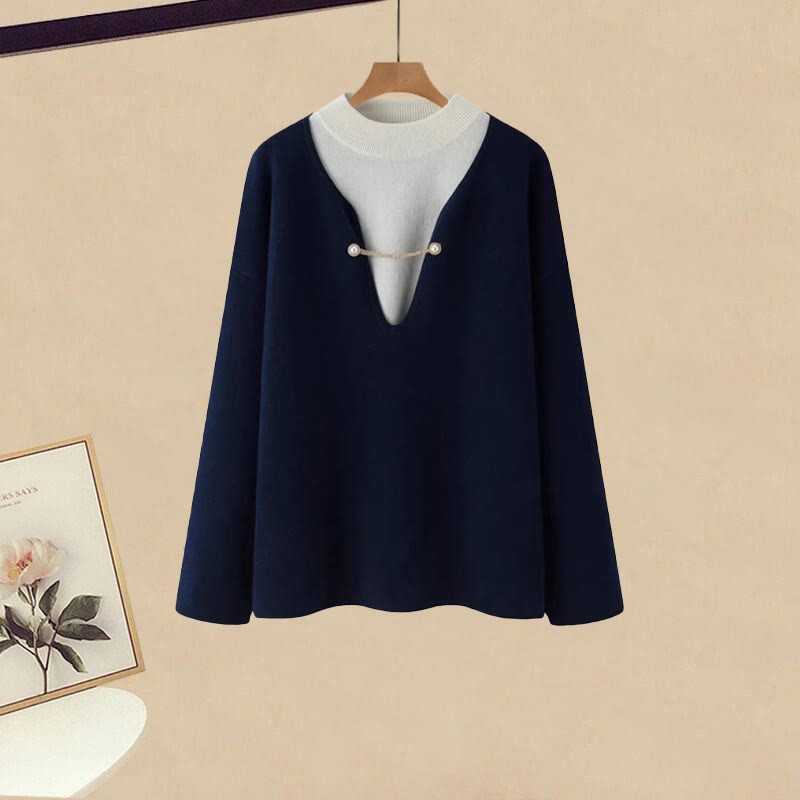 Gefälschtes Partner-Outfit: Pullover und Rock - Purplish Blue Sweater - 2XL - image 4