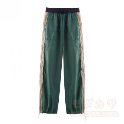 Zweiteiliges Set: Lässige, Farben abgesetzte Jacke mit Reißverschluss und Kordelzug, Hose mit weitem Bein und passende Hose mit weitem Bein - Hose - L - image 9