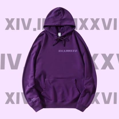 MODAKAWA Streetwear Pullover Hoodie mit Buchstabenherz-Grafik - Dark Purple - 5XL - image 5