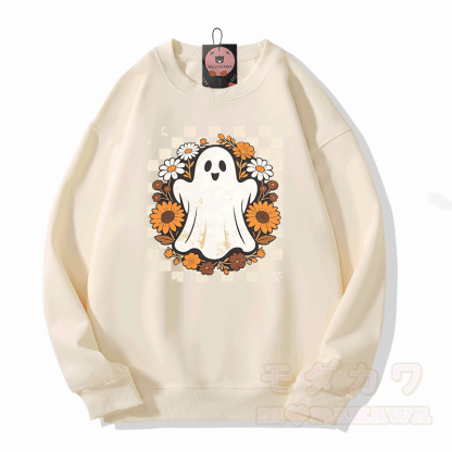 Modakawa Sweatshirt mit Geisterblumen-Grafik - Beige - 5XL - image 4