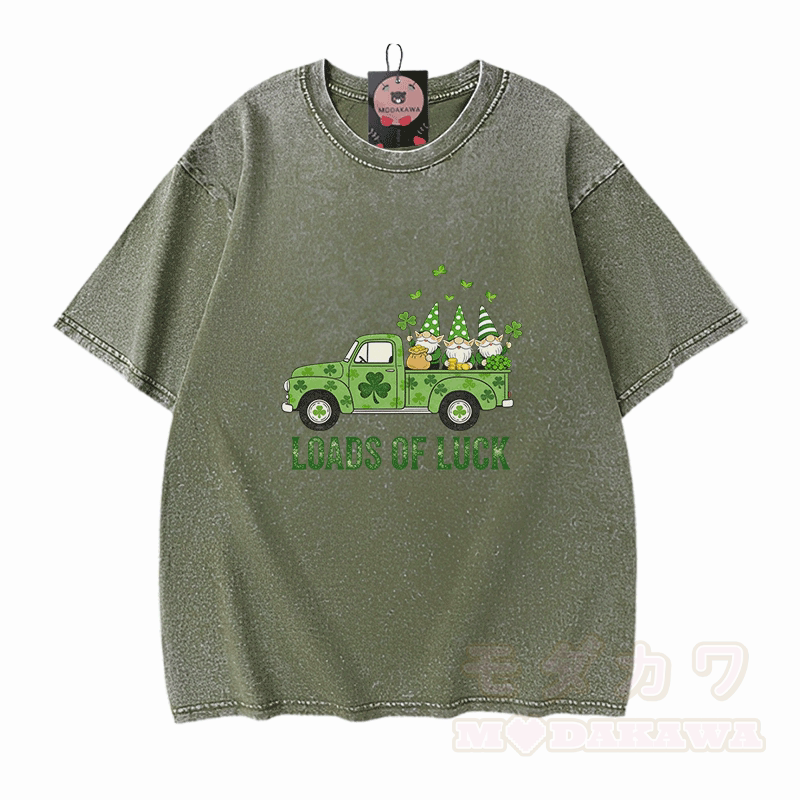 VIEL GLÜCK St. Pakrit's Day Autografik Modakawa Vintage gewaschenes T-Shirt aus 100% Baumwolle - Grün - 5XL - image 8