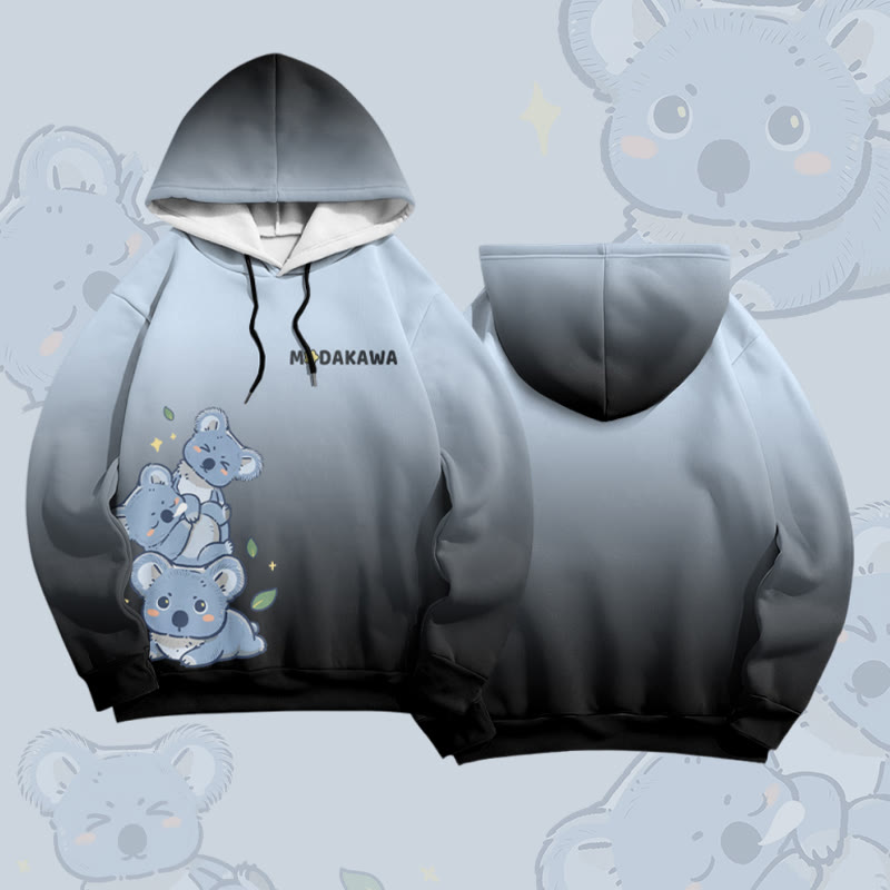 Koala Graphic Modakawa Gradient Pullover Hoodie - Blue & Black - 6XL - image 2
