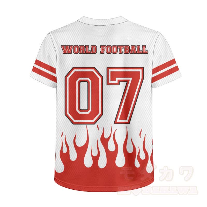 WORLD FOOTBALL Flame Dove Number Graphic Modakawa Unisex Jersey T-Shirt - image 3