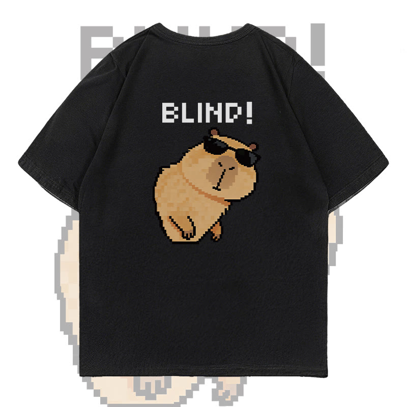 BLIND Capybara Grafik Modakawa 100% Baumwoll-T-Shirt - image 4