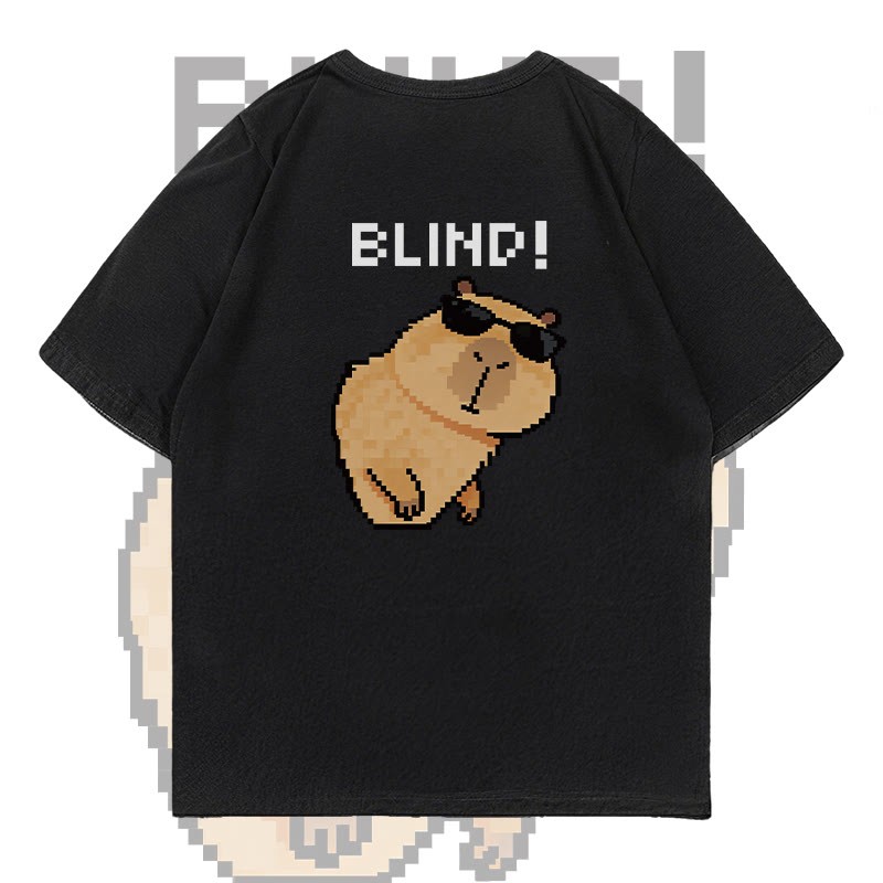 BLIND Capybara Grafik Modakawa 100% Baumwoll-T-Shirt - image 4