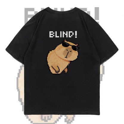 BLIND Capybara Grafik Modakawa 100% Baumwoll-T-Shirt - image 4