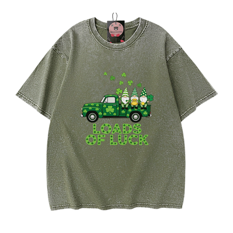 St. Pakrit-Tag – VIEL GLÜCK! Modakawa Vintage-T-Shirt aus 100 % Baumwolle mit Glücksgrafik. - Green - 5XL - image 8