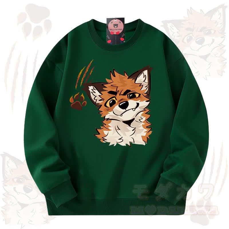 MODAKAWA X atka Fox Graphic Unisex Sweatshirt - Grün - 3XL - image 10