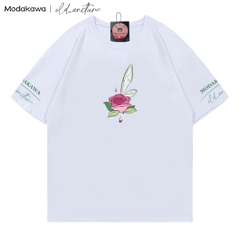 MODAKAWA X old_arcture Rose Angel Parfümflasche Buchstabenprint T-Shirt - image 5