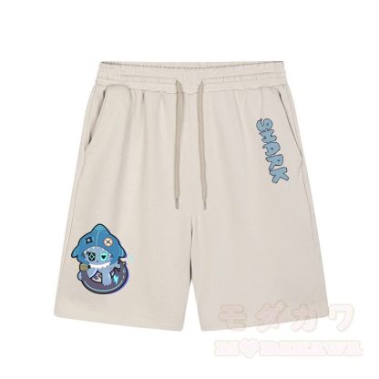 Verspielte Shorts mit Hai-Grafik und dunkler Ästhetik - Aprikose - 5XL - image 3